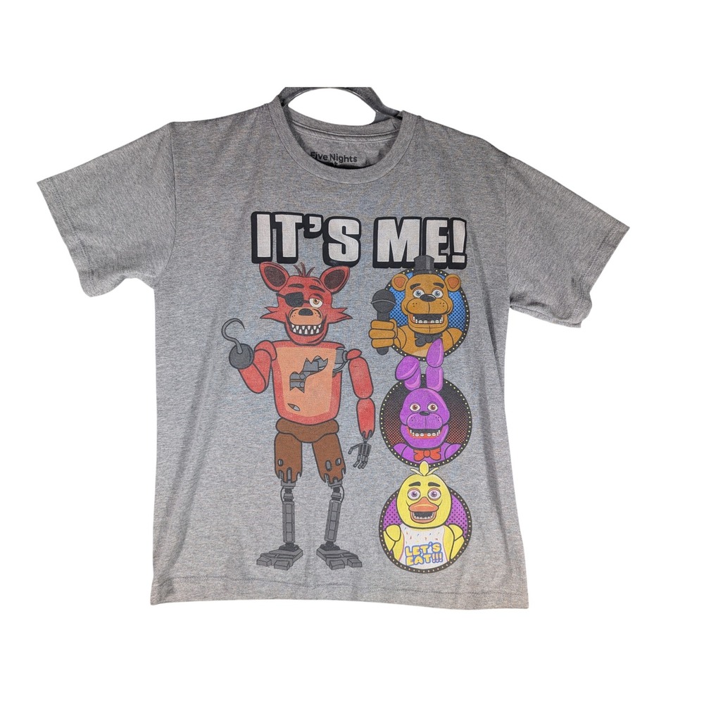 Five Nights At Freddys FNAF Kids Gray Its Me Animatronics Graphic T-Shirt Large